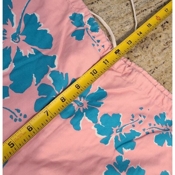 Vintage Men's Size XL Hawaiian Style Honolulu Pink Blue Shorts 36x7 Drawstring - Picture 6 of 13